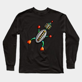 Balancing Cartoon Robot Long Sleeve T-Shirt